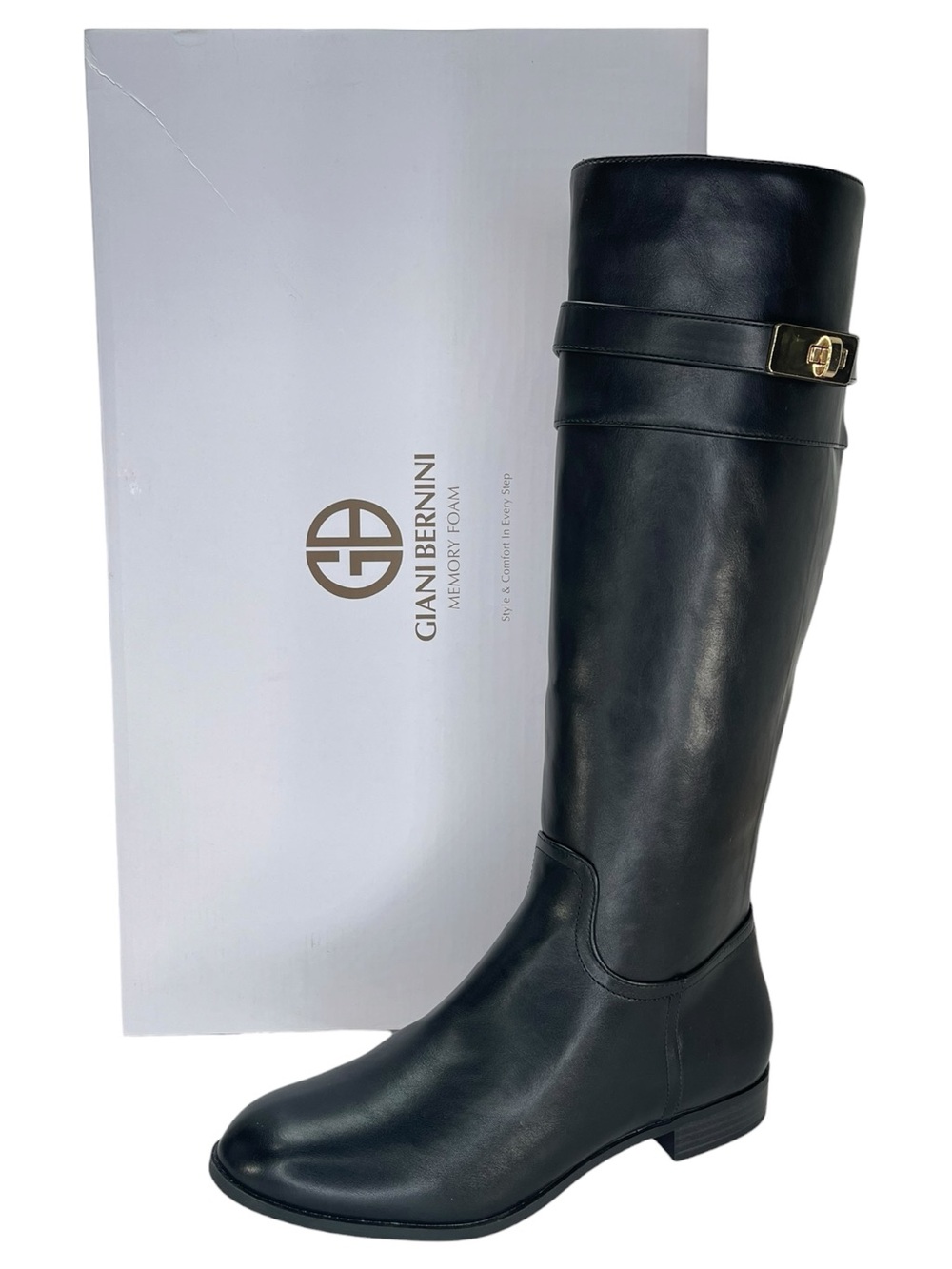 Giani Bernini Taharahh Black Faux Leather Knee High Womens Boots Size 9.5M - Picture 12 of 12